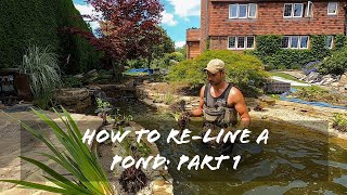 How to reline a pond Part 1 [upl. by Ardnasyl]