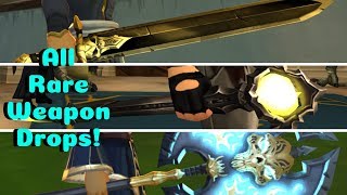 AQ3D Every RARE Weapon Drop AdventureQuest 3D [upl. by Aeriel670]