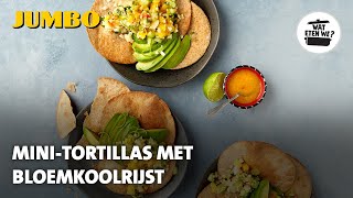 Wat eten we Minitortillas met bloemkoolrijst [upl. by Cormack]