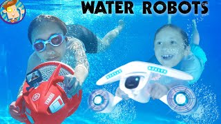 ROBOTS in WATER Deep Sea Diving At Home FV Family Vlog [upl. by Auqenet918]