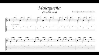 Spanish Guitar Flamenco  Malagueña Traditional FREE TAB [upl. by Anelrahs297]