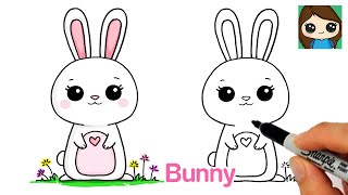 How to Draw a Bunny Easy 🌸🐰 Spring [upl. by Ezitram]