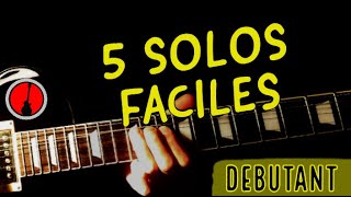 5 SOLOS FACILES pour DÉBUTANT en GUITARE [upl. by Pacien]