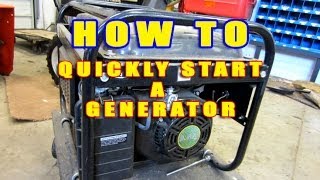 HOWTO Quickly Start A Generator That Wont Start [upl. by Naujuj976]