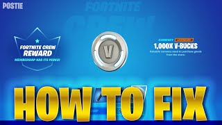 HOW TO CLAIM YOUR 1000 V BUCKS FORTNITE CREW  UPDATED  FIXED Fortnite January Crew Pack VBucks [upl. by Joyann]