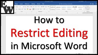 How to Restrict Editing in Microsoft Word [upl. by Schoenburg472]