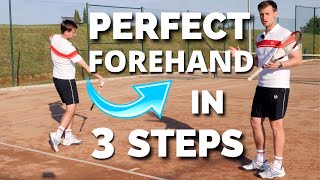 Perfect Forehand in 3 Easy Steps  Tennis Forehand Technique Lesson [upl. by Conroy]