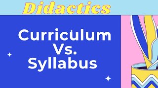 Lecture 05 Curriculum Vs Syllabus [upl. by Yebba]