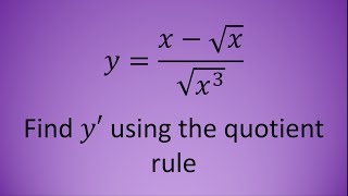 The Quotient Rule  Example 2 [upl. by Eema172]