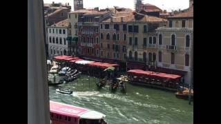 Rialto Hotel Balcony View Venice Italy [upl. by Ertnod99]