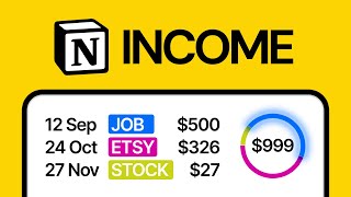 Build a Notion Income Tracker from Scratch Finance Tracker in Notion [upl. by Gemperle706]