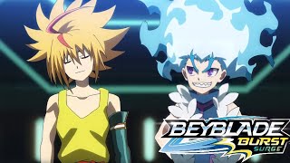 Beyblade Burst Surge Episode 14 Free amp Lui vs Valt amp Hyuga  English Dub [upl. by Gore599]