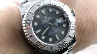 Rolex Yacht Master 37mm DARK RHODIUM 268622 Platinum Stainless Steel Luxury Watch Review [upl. by Eelek]