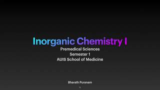 Introduction  Inorganic Chemistry I [upl. by Kamilah146]