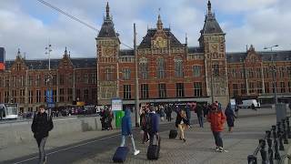 Live view of Amsterdam Central Station  The Netherlands  live webcam [upl. by Ahsuatal]