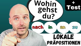 Lokale Präpositionen für die Frage Wohin  Deutsch lernen  A2 B1 B2 [upl. by Tannen]