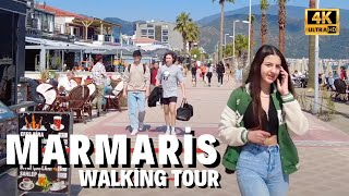 Marmaris Muğla Walking Tour  April 2022 Turkey 4K UHD [upl. by Kasper]