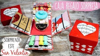 Cartonaje caja regalo sorpresa DIY San Valentín [upl. by Enihpesoj]