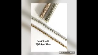 Tennis Bracelet  Embellished Right Angle Weave [upl. by Berlin255]