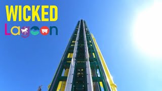 WICKED Vertical Launch Roller Coaster POV  Lagoon Utah [upl. by Ellison817]