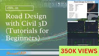 Road Design with Autodesk AutoCAD Civil 3D  Tutorial for Beginners [upl. by Benny554]