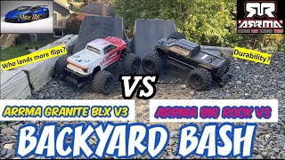 Arrma Big Rock v3 VS Arrma Granite BLX v3Backyard Bash3s Lipocomparisonreviewflipsdurability [upl. by Aiym314]