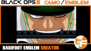 Black Ops 3 Emblem Tutorial 042  Roronoa Zoro  Babifoot [upl. by Lucho]