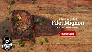 Filet Mignon Steak in Cast Iron Skillet  EASY STEAK RECIPE [upl. by Demetre]