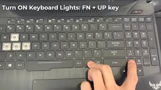 How to Turn OnOff Keyboard Lights on ASUS TUF Gaming laptop [upl. by Kinchen]