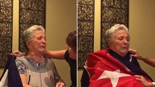 85YearOld Cuban Grandma Sheds Tears of Joy After Fidel Castro’s Death [upl. by Analak334]