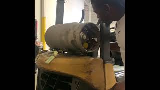 Forklift Propane Tank Change [upl. by Eneleahs]