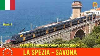 Cab ride La Spezia Cinque Terre Savona Italy Liguria to Recco train drivers view in 4K Part 1 [upl. by Betteann574]