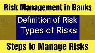 9 Types of Risks  Risk Management in Banks  Steps in Risk Management [upl. by Gnouhp]