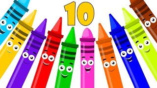 Crayons Ten In The Bed  Kindergarten Nursery Rhymes For Children [upl. by Cyprio351]