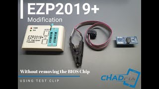 Programming BIOS without Removing the Chip using a Modified EZP2019 with Test Clip [upl. by Atalee680]