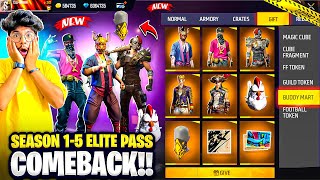 Free Fire I Bought All Season 1 To 5 Elite Pass😨 In 1 Diamonds😍💎 Hip Hop Bundle Garena Free Fire [upl. by Nesto]