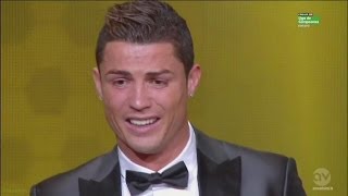 Cristiano Ronaldo EMOTIONAL After He Wins FIFA Ballon dOr 2013 HD [upl. by Yecnay264]