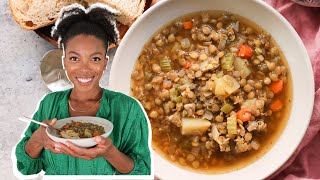 Delicious Vegan Lentil Soup  easy amp filling vegan recipe [upl. by Assertal]