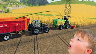 Farming simulator 19  We try online and ruin a farm  Tractor game [upl. by Shantee300]