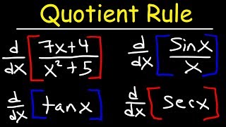 Quotient Rule For Derivatives [upl. by Yaner]