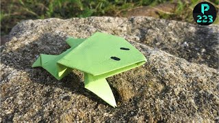 RANA de PAPEL FACIL de hacer con PAPIROFLEXIA  Manualidades con Papel  ORIGAMI [upl. by Weinreb]