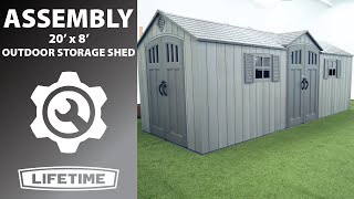 Lifetime 20 x 8 Outdoor Storage Shed  Lifetime Assembly Video [upl. by Tranquada]