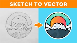 Adobe Illustrator Tutorial Create a Vector Logo from a Sketch in 2024 [upl. by Efeek]