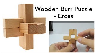 Burr Puzzle 3D Wooden Cross  Solution [upl. by Eresed]