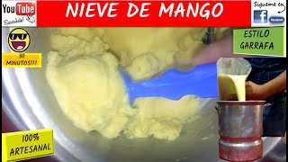 ¿COMO HACER NIEVE CASERA RECETA TUTORIAL PARA HACER NIEVE GARRAFA SABOR MANGO FACIL [upl. by Leahcym]