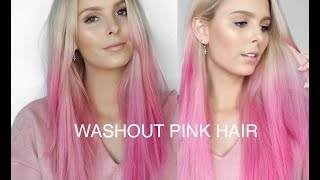 DIY WASHOUT PINK HAIR using LOREAL COLORISTA SPRAY [upl. by Basilius]