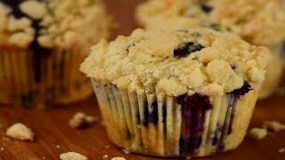 Blueberry Streusel Muffins Recipe Demonstration  Joyofbakingcom [upl. by Agnizn]