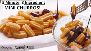 3 Ingredient MINI CHURROS  EASY Churros Recipe  How to make MINI CHURROS [upl. by Krm]