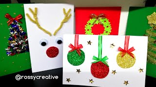 5 Tarjetas Navideñas Fáciles  Como hacer Tarjetas Navideñas Fáciles y Bonitas para Regalar [upl. by Aidnyl420]