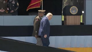 Trump Says Slippery Ramp Lack of Handrail Caused Shaky Walk [upl. by Nosa333]